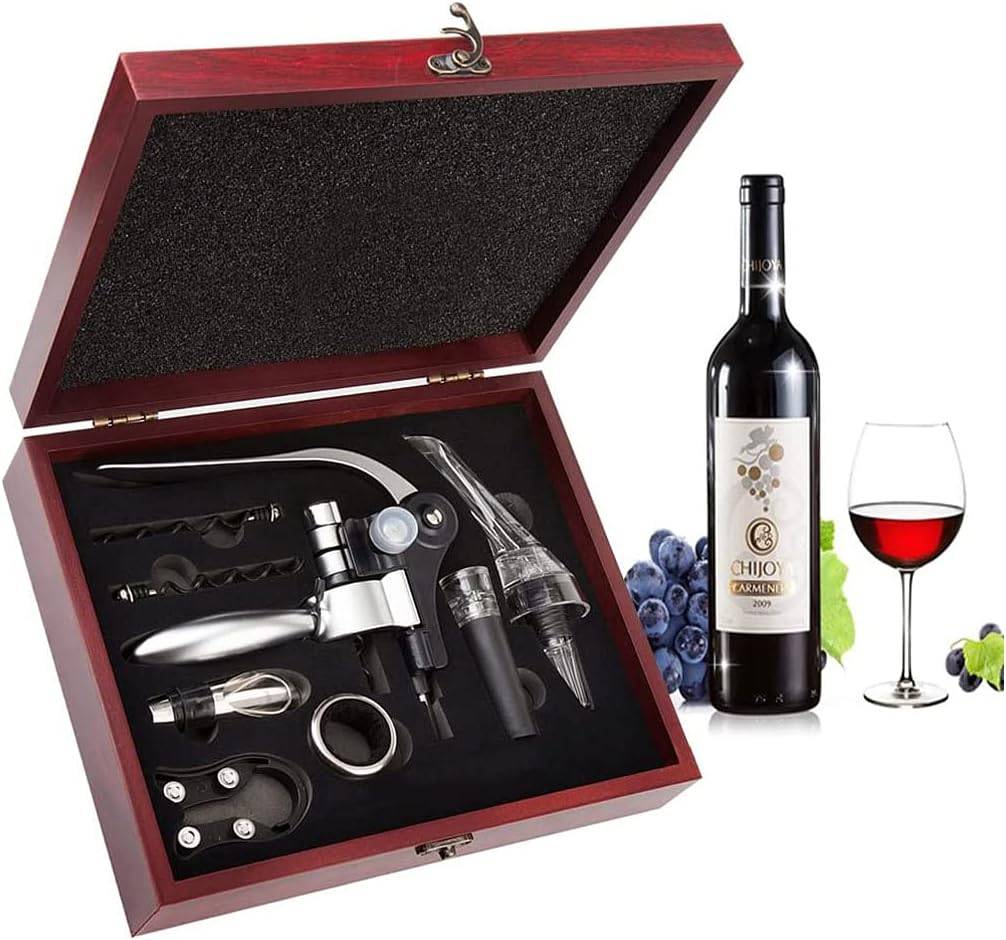 Luxury Wine Opener Kit - Wood Case Gift Packaging