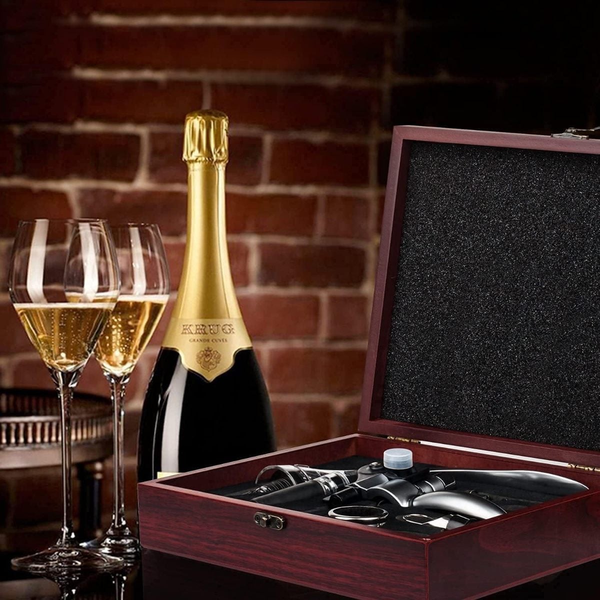 Luxury Wine Opener Kit - Wood Case Gift Packaging